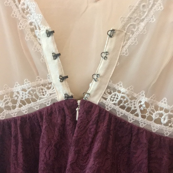 Free people romantic victorian dress lace sheer xs 0 - Picture 5 of 5